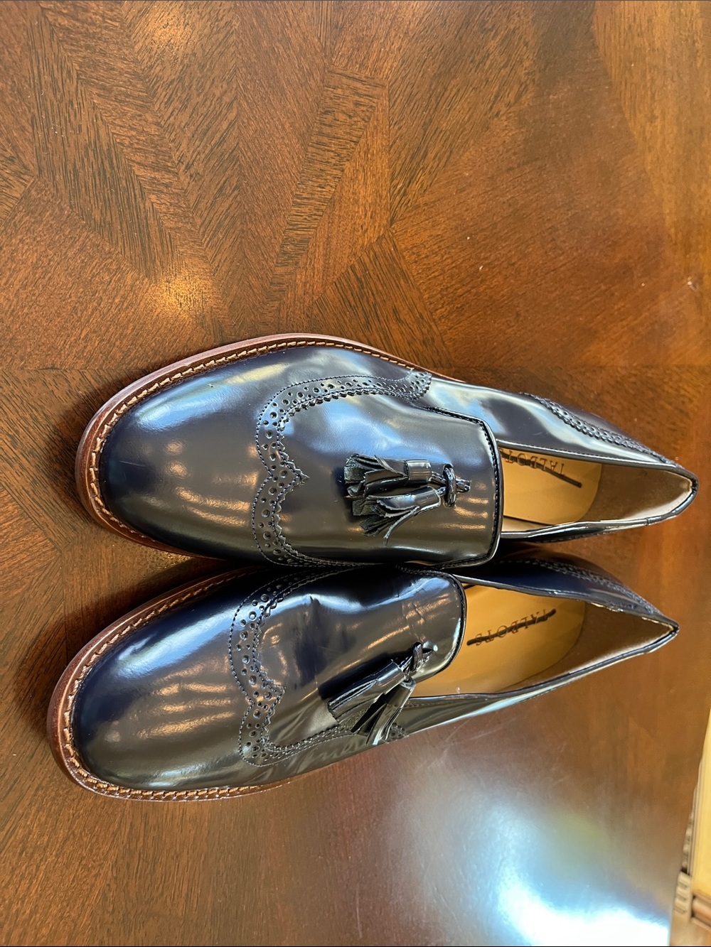 Talbots Navy Leather Tassel Loafers